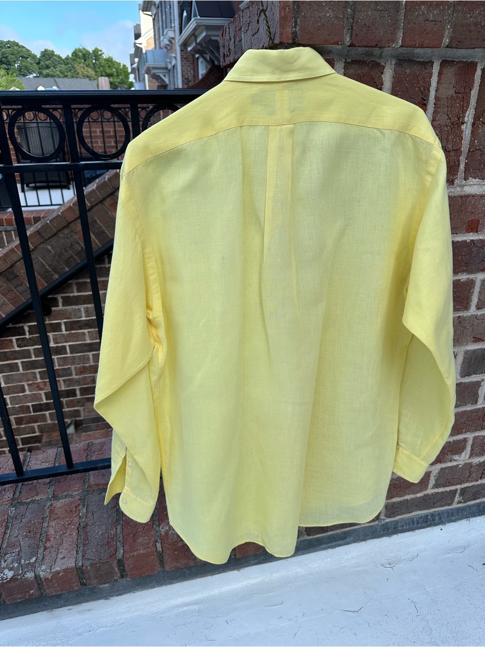 Ralph Lauren Yellow Linen Button-Front Shirt - Picture 2 of 4